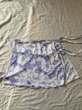 Tie-Dye Lavender Wrap Mini Skirt